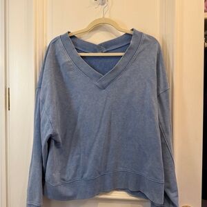 Blue V-Neck Sweat set